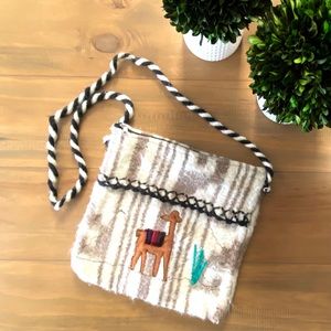 Handcrafted Beige and Brown Crossbody Bag